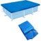 Cubierta rectangular para piscina, 221 x 150 cm, diseño de cordón plegable, cubierta solar, marco de película de aislamiento térmico para piscina