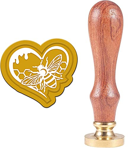 craspire Wachs-Siegel-Stempel, Bienenstock, Honig, Vintage-Siegelwachs-Stempelkopf Mit Universellem Holzgriff Für Einladungen, Karten, Flasche, Geschenk, Geschäft, Danke, Scrapbooking-Dekor