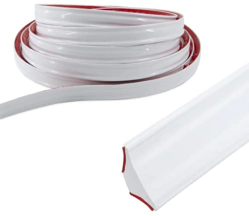 19mm*13mm 3 Meters PVC Quadrant Trim, Self Adhesive Moulding Trim Wall Corner Strip Home Wall Inside Corner Decoration, Caulk Strip Laminate Floor Beading Edging Strip Wall Corner Strip(19 * 13mm)
