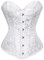 Josamogre Korsett Top Damen Corset Sexy Oberteil Corsage Vintage Elegant Weiß XS