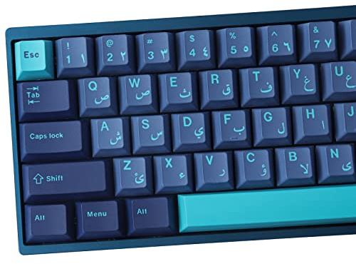 Tsungup PBT Keycaps - 134 Cherry Profile Arabian Sea Keycaps with Dye Sublimation, Japanese Design, 6.25U & 7U Spacebar for Cherry MX Switches Mechanical Keyboard