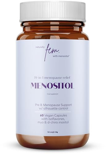 Inositol FEM Menositol SOPK 19-en-1 – Complément Complet avec Myo-Inositol, D-Chiro et Isoflavones – Formule de Confiance avec des Normes de Qualité Élevées pour la Période de la Ménopause