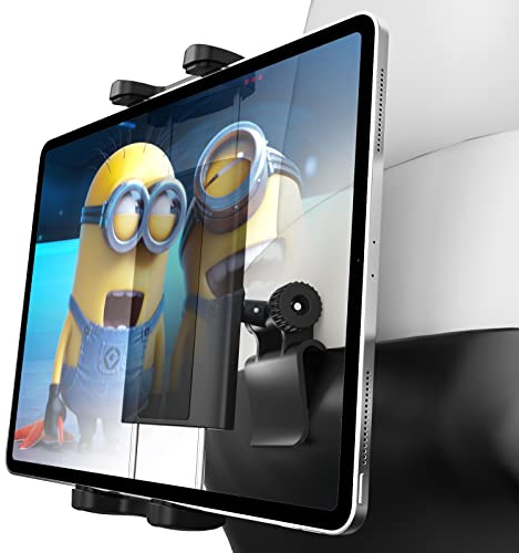 Charchendo for Tesla Model Y Model 3 Headrest Tablet Mount with Metal Ball Head Fits 4-13'' Devices, Car Back Seat iPad Holder Kids Adjustable Travel for iPad 12.9, Tablet, Phone, Switch, Fire HD 10