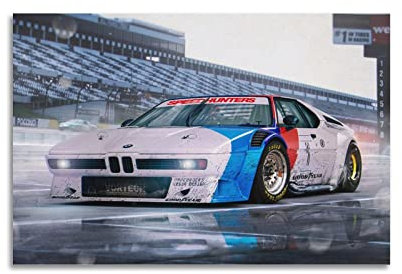 Klassisches Sportauto-Poster für BMW M1 Procar Supercar Rennauto-Poster, dekoratives Gemälde, Leinwand, Wand und Kunstbild, modernes Familien-Schlafzimmer, Dekoration, 40 x 60 cm