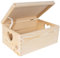 Creative Deco Holzkiste mit Deckel | 30x20x14 cm (+/-1cm) | Erinnerungsbox Baby Groß Holzbox Unlackiert Kasten | Herzförmigen Griffen | Für Dokumente Spielzeuge Werkzeuge | ROH UNGESCHLIFFEN