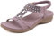 Acfoda Sandali Donna Estive Piatto Eleganti Infradito Bohemia Sandalo de Spiaggia Casual Comodi Scarpe Bassi Ortopedici Strass Sandale Viola 40