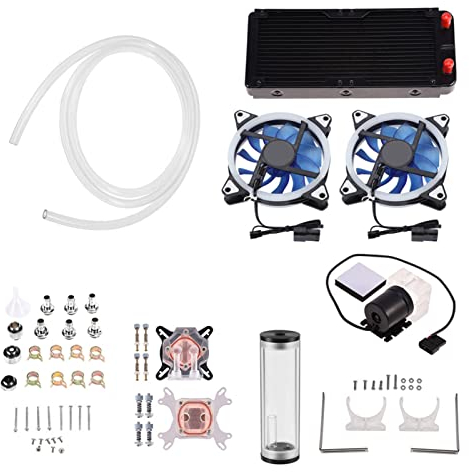 DIY 240 Mm Flüssiger CPU-Kühler-Kit, 240 Mm Schwarzer Kühlkörper, LED-Lüfter, Universeller CPU-Block, CPU/GPU-Block-Pumpenbehälter, DIY-Computer-Wasserkühlungs-Set, All-In-One-Flüssig-CPU-Kühler-Kit