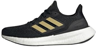 adidas Women's Pureboost 23 Shoes Running, Core Black/Gold Metallic/Carbon, 7 UK