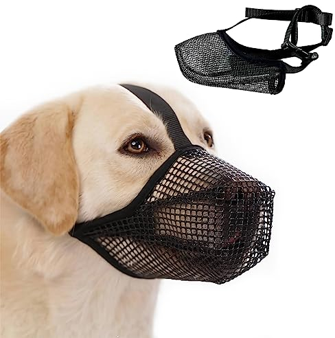ZoneYan Maulkorb für Hunde, Korbmaulkorb für Große Hunde, Mesh Hundemaulkorb mit Verstellbaren Riemen, Um Beißen, Kauen und Bellen Zu Verhindern