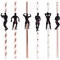 6 Pcs Paille EVJF en Forme d'homme Musclé Pailles Rose Gold Et Or pour Fête Anniversaire Bar Restaurant Maison (Rose Gold)