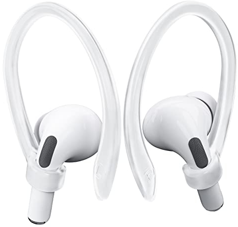 ICARERSPACE AirPods-Ohrhaken – verbesserte rutschfeste Sport-Clip-Haken für AirPods 1, 2, 3, 4, Pro und Pro 2, transparent