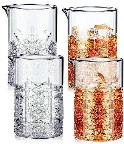 Inbagi 4 Pcs Cocktail Mixing Glass 23.67 oz Cocktail Shakers Stirring