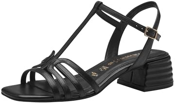 Tamaris Femme Sandalette Sandale à Talon, Cuir Noir, 40 EU