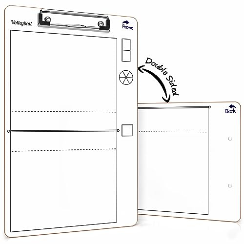 Scribbledo Volleyball-Tafel für Trainer, 38,1 x 22,9 cm, Volleyball-Rotationsrad, Whiteboard, Coaching-Zubehör, Volleyball-Zubehör, Volleyball-Klemmbrett, Trainer-Geschenk