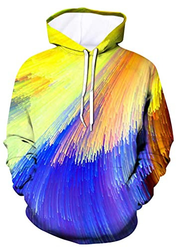 HOOUDO Damen Sweatshirt Langarm Hoodies Kordelzug Sweatshirts Casual Fit Pullover Bluse mit Tasche Designer Hoodie (B, XXXL)