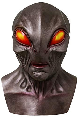 Yearsahrk Alien Maske Gruseliges realistisches Gesicht Alien Maske Horror Neuheit Monster Helm Halloween Cosplay Kostüm Requisiten