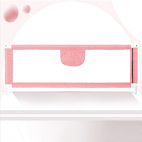 Barriere de Lit avec Poches,Barriere de Securite Enfant Lit,Toddler Bed Guard,pour protéger Contre Les Chutes chez Les Tout-Petits, Les bébés et Les Enfants-1,8 m-Rose