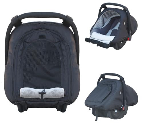 Fairy Baby Autositzbezug, Winter, atmungsaktiv, weiches warmes Lammwollfutter, regen- und schneeabweisend, universelle Passform für Babyschale (schwarzes Netz)