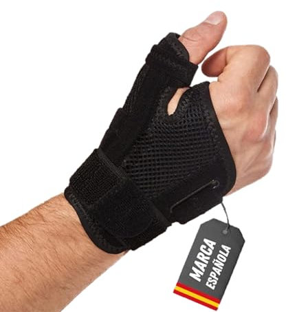 ADLEER Ferula Pulgar Compatible con Ambas Manos Hombres y Mujeres - Muñequera Pulgar - Ferula Rizartrosis Pulgar - Muñequera Quervain - Muñequera Tendinitis Pulgar - Férula Pulgar (Negra)