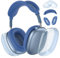 NATOSU Silicone Case Cover for AirPods Max Headphones, Clear Soft TPU Ear Cups Cover Ear Pad Case Cover Headband Cover for AirPods Max, Transparent Accessories Silicone Protector, Blue