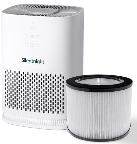 Silentnight Airmax 800 Air Purifier with Replacement Filter - Ultra Quiet Air Purifier for Home Bedroom with 3 Stage H13 HEPA Filter Removing 99.9% of Particles - 4 Speed Settings, Built In Timer