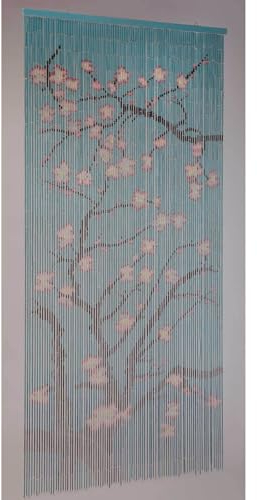 SIDCO Bambusvorhang Türvorhang Bambus Sakura Fliegenvorhang Perlenvorhang Fadenvorhang