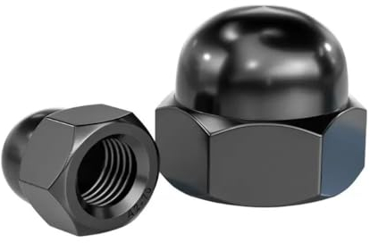 DIN1587 Hutmuttern aus schwarzem Edelstahl 304, dekorative Abdeckung, halbrunde Hutmutter M3-M20 (Size : M8 (5Pcs))