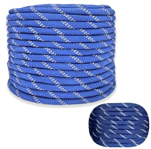Polypropylen Seil Paracord 10mm Ropereißfeste Rope Schnur Nylonseil Bootsseil Reepschnur Outdoor Seil Tauwerk Blau ppm Seil für Bootsport, Sport, Camping, Segeln, Angeln, Fischen, Wandern (10mm-5M)