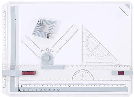 Cocoarm Technisches Zeichenbrett, Zeichenbrett mit Lineal, A3-Zeichenbretttisch mit Klarer und Regelmäßiger Parallelbewegung und Winkelverstellbarem Messsystem