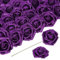 ICBOX Violette Glitzer-Rosen, künstliche Blumen, 5,5 cm, Glitzer-Blumen, Schaumstoffrosen mit Stiel, Kunstblumen für Heimwerker, Hochzeit, Brautstrauß, Party, Tafelaufsatz, Dekoration (lila)