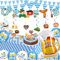 Cheloveer Oktoberfest Deko, Bayrische Deko,Oktoberfest Deko Set Mit O’ZAPFT IS  Girlande Oktoberfest Tischdecke Wimpelkette Ballon Oktoberfest Spiral Oktoberfest Cake Topper Für Deko Oktoberfest
