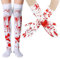 YUZHEDM Halloween Blutige Handschuhe Socken Set Halloween Blut Handschuhe+Halloween Blutige Socken Halloween Overknee Blutiger Aufdruck Weiche Blutflecken Terror für Cosplay