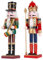 2pc Natale Schiaccianoci Soldato 30cm Legno Schiaccianoci Decorazioni Natalizie per Camino, Tradizionale Natale Figure Schiaccianoci Decorazioni Natalizie Interne, Decorazioni da Tavolo Schiaccianoci