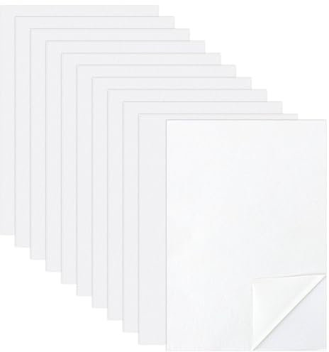 aghoer 10 Fogli Stabilizzatori per Cucito, Stabilizzatore Ricamo, A4 Tessuto Non Tessuto con Retro Adesivo Idrosolubile, per Progetti Fai da Te, Stampa, Ricamato