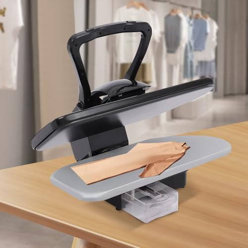 Bügelmaschine Intelligente Dampfpresse größer Bügelpresse 2200W Professionelle Bügeln Dampfbügelpresse mit 5 Bügelprogrammen und Temperatureinstellung, 68 * 53 * 26cm (Schwarz)