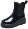 Harssidanzar Donna Stivaletti Pioggia Impermeabili Chelsea Boots,Stivali da pioggia antiscivolo e scarpe da giardino per donne con solette confortevoli HL211EU,Nero,Taglia 36