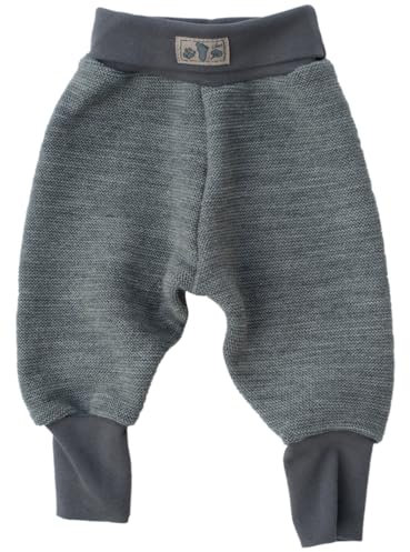 Lilano, Merino Strickhose mit Nabelbund, 100% Wolle (kbT) (Grau, 62)