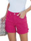Roskiky Mom Jeans Short en jean pour femme, taille haute, extensible, pour l'été, décontracté, coupe maman, rose, XXL