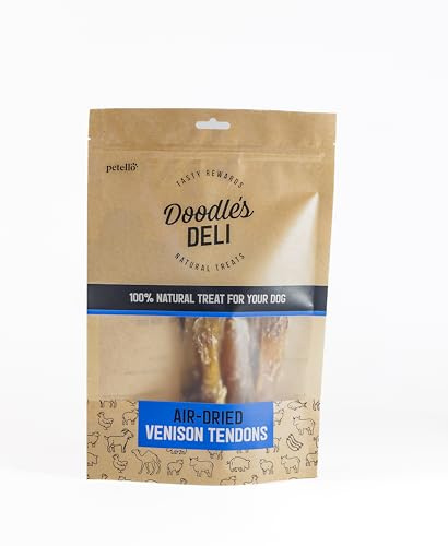 Doodles Deli Air Dried Venison Tendon Natural Dog Chews, 120 g