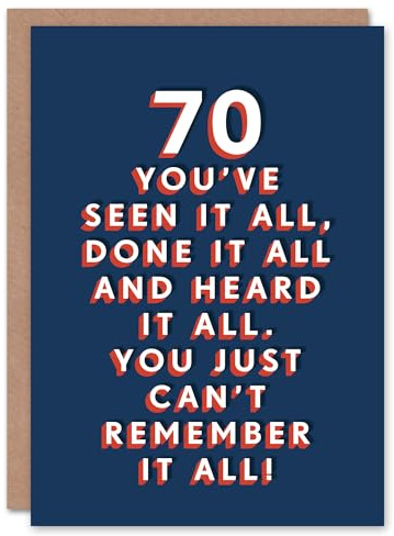 Artery8 Seen All But Can't Remember 70 Year Old Funny 70th For Him Birthday Card