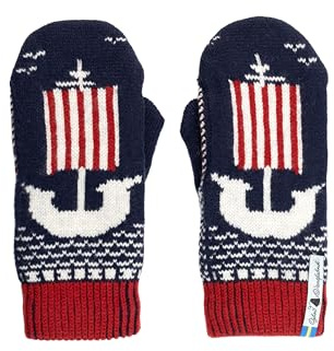 ÖJBRO VANTFABRIK – Fäustlinge, 4-lagig, Größen S (6), M (7-9), L (10-11), aus 100% Merinowolle, unisex, warm & weich, folkloristisches nordisches Design