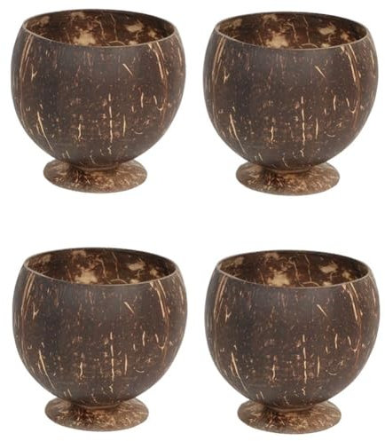 Zghhc 4 Pièces Tasse De Noix De, Coquille De Noix De Bière Café Boisson Froide Tasse Bol De Noix De Tasses De Fête Hawaïennes Tasses À Vin Tasse À Thé Verres À Tasse De Camping Décoration