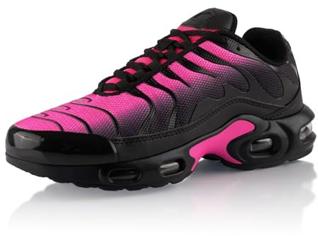 Fusskleidung® Damen Herren Sportschuhe Dämpfung Sneaker leichte Laufschuhe Schwarz Pink Rosa EU 41