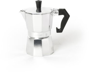 Excelsa Chicco Moka Espressokocher aus Aluminium, 2 Tassen, für Gas, Elektroplatte und Glaskeramik, ohne Box