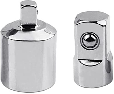2 Stück Stecknuss-Adapter und Reduzierstück, kompatibel mit W/Driver Ratschenstecknüssen 1 / auf 1/4 Zoll / 4 Zoll auf Silber Reduzierkonverter