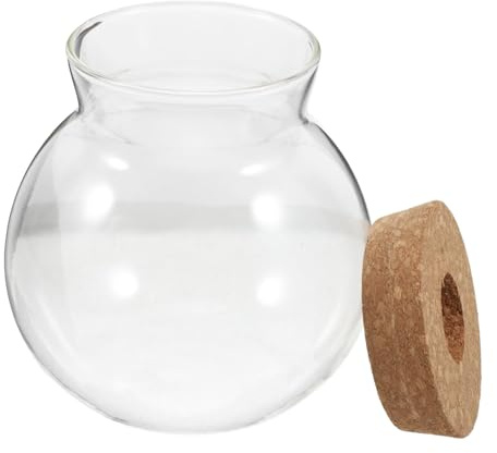 SOIMISS Glasterrarium mit Korkdeckel Transparentes Glas Pflanzgefäß für Selbstgemacht Mikrolandschaften Kleine Hydrokultur Vase für Farne Moos Sukkulenten Platzsparend Multifunktional