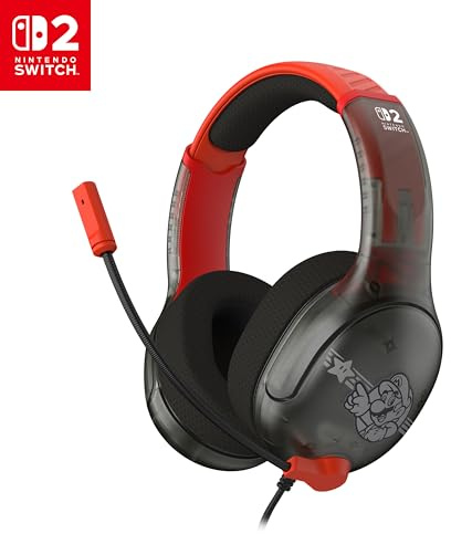 Turtle Beach Airlite Fit Headset mit Kabel, Mario Star, Nintendo Switch 2 | Kompatibel mit Nintendo Switch OLED, Flip-to-Mute-Mikrofon, bequeme Ohrpolster, 40-mm-Lautsprecher, leicht, Mario Star