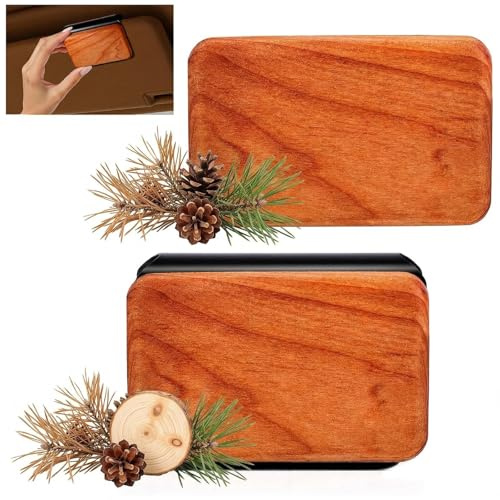 BIVYAX Auto Parfüm als Auto Diffuser, Holz Duftdiffusor mit Kiefernduft & Clip für Sonnenblende, Langanhaltender Autoduft für Fahrzeuginnenraum, Zubehör für Auto(1 Stück)