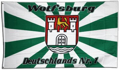 Flaggenfritze Fahne/Flagge Wolfsburg 2 + gratis Sticker