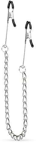 EasyToys Fetish Collection – Klassische Nippelklemmen mit Lange Kette - Hergestellt aus starkem Metall - Nippel Klemme für ihn und sie
